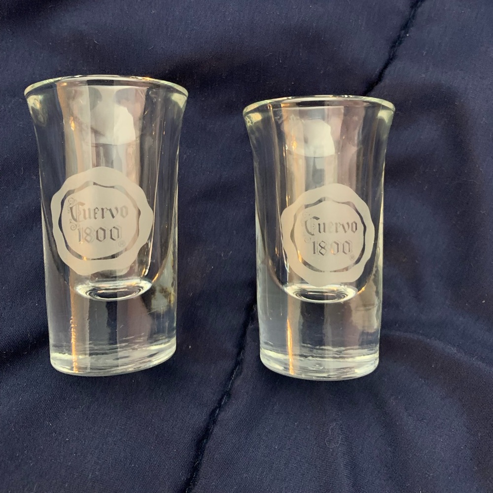 Cuervo 1800 shot glasses (set of 2) frosted logos